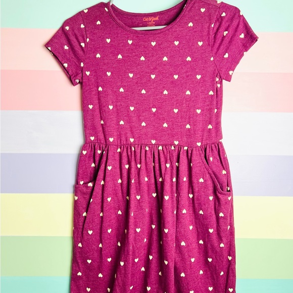 Girls Heart print dress size 10/12 - Picture 1 of 5